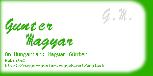 gunter magyar business card