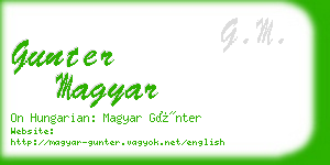 gunter magyar business card